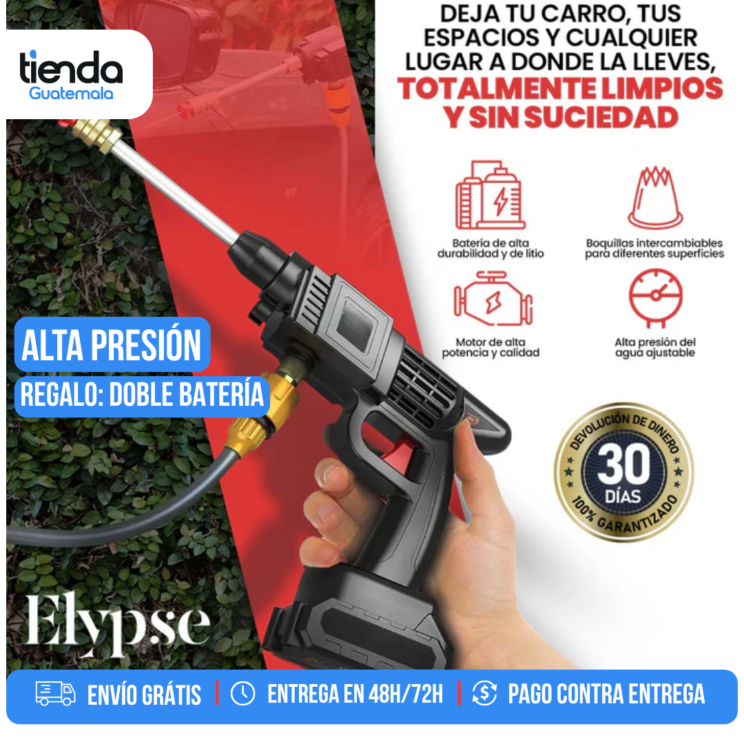 HIDROLAVADORA INALÁMBRICA DE ALTA PRESIÓN HIDROFORCE - Doble Batería + Estuche Gratis
