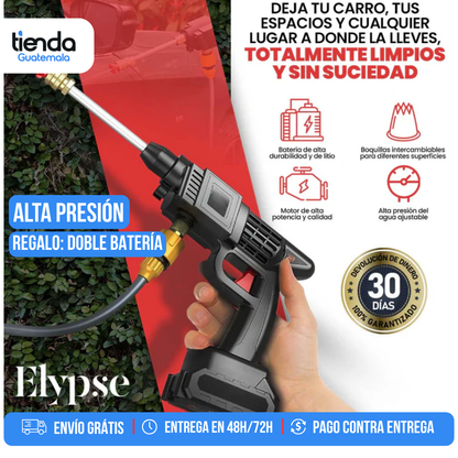 HIDROLAVADORA INALÁMBRICA DE ALTA PRESIÓN HIDROFORCE - Doble Batería + Estuche Gratis